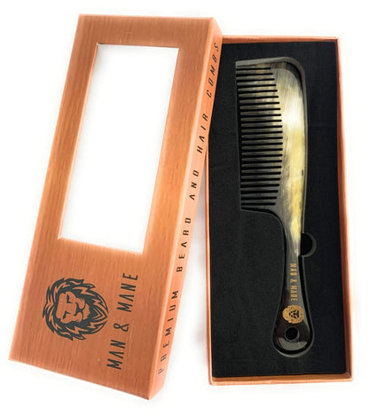 Premium Handmade 100% Oxhorn Anti-static Long Detangling & Styling Comb for Women & Men