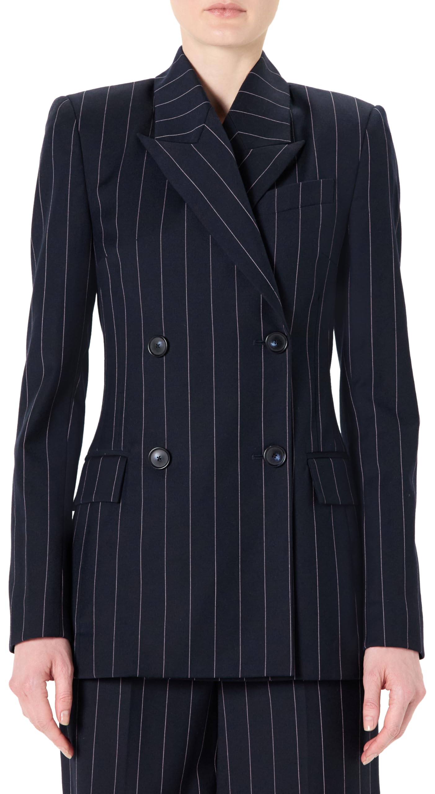 Sergio Hudson, DB Blazer, 12, Navy with Pink Pinstripe
