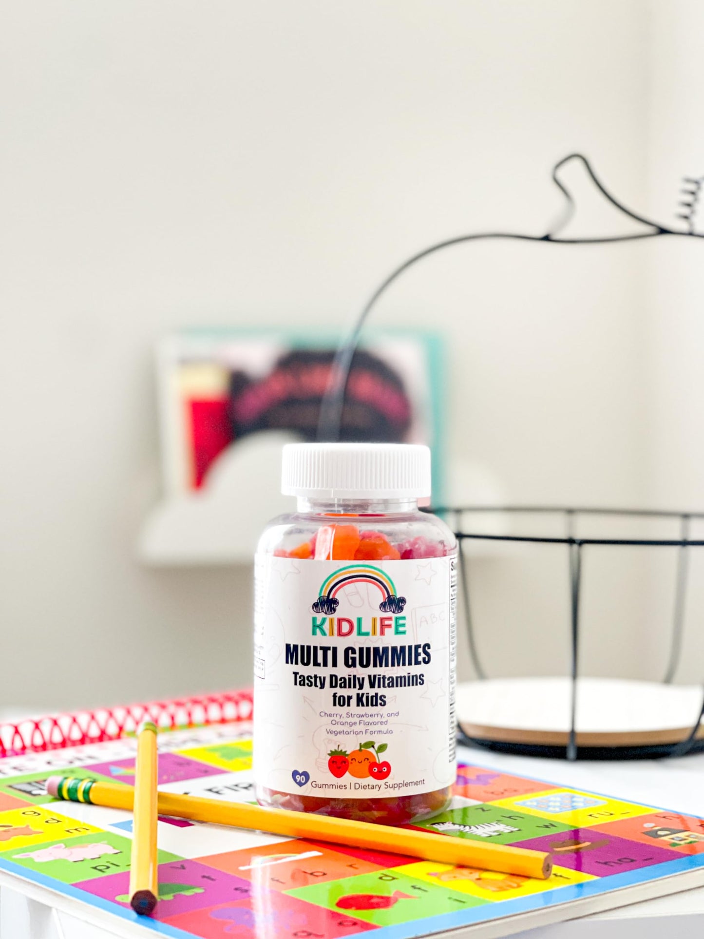 KJ3 Essentials KIDLIFE Daily Gummies- Vitamins for Kids 90 Count Vegan. Immune Support. Soft and Tasty