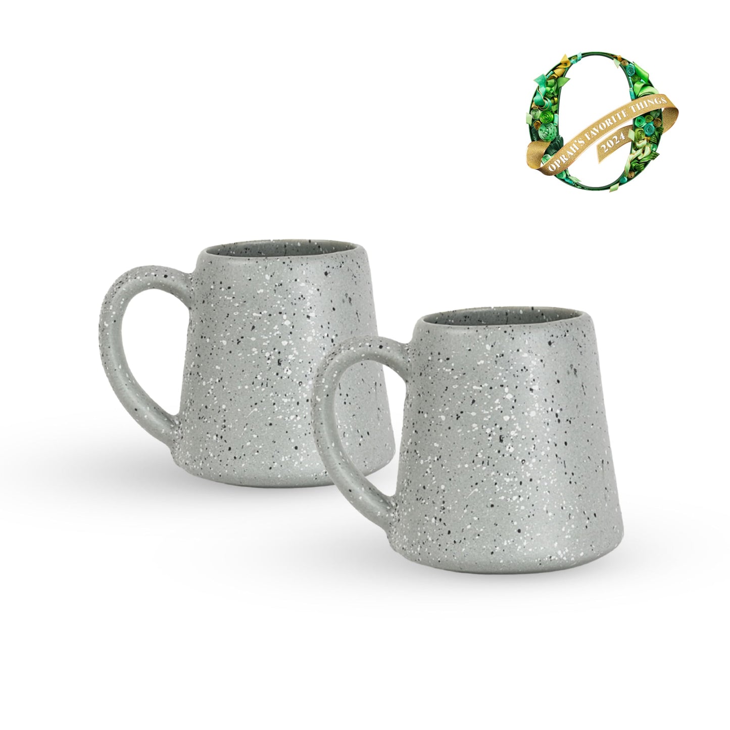 SWEET JULY Edgewater Collection Coffee Mugs Set of Two - Oprah’s Favorite Things 2024 - Durable, Hand-Thrown Ceramic Mugs for Coffee & Tea, 16 oz Capacity - Available in White, Black, Gray, and Chai