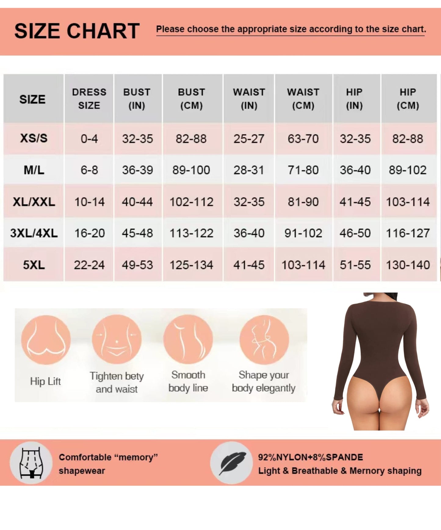 Soo slick Bodysuit for Women Fall Clothes for Women 2024 - Body Shaper Long Sleeve Crew Neck Thong Body Shaping Tops