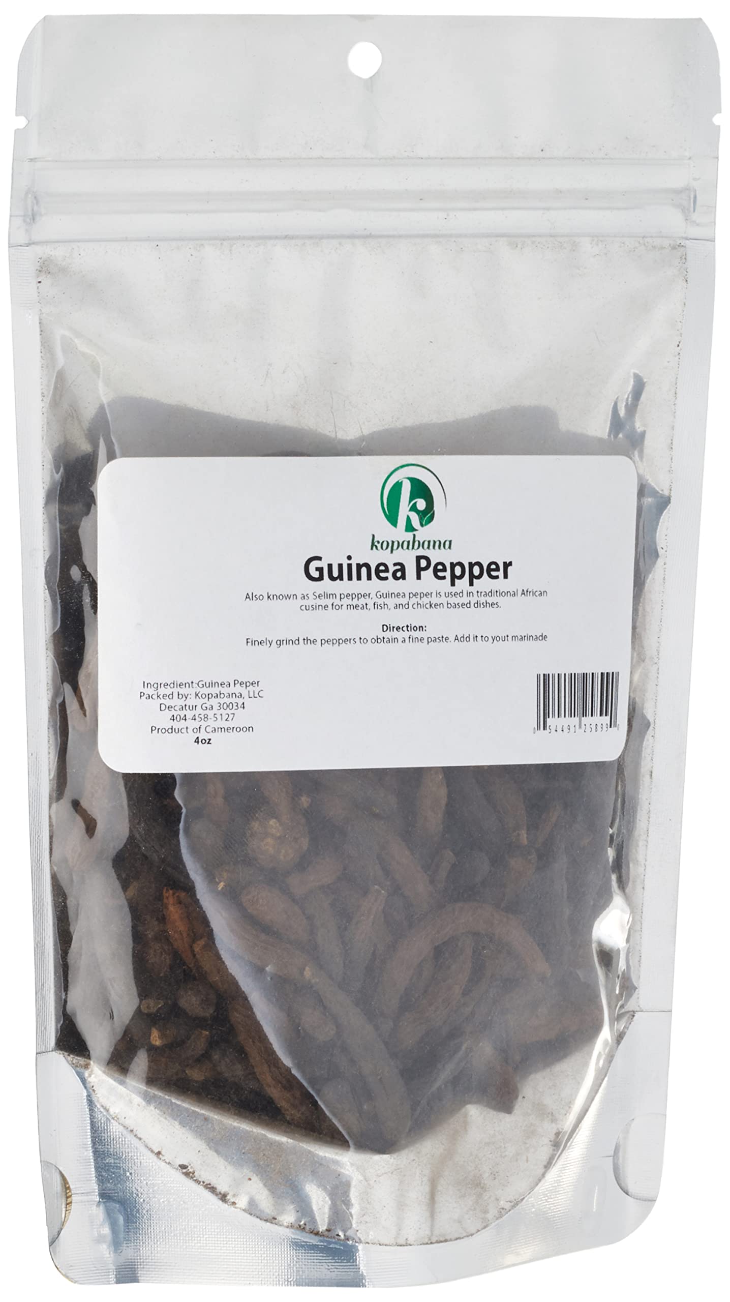 KOPABANA Guinea pepper | Aframomum melegueta | Selim Pepper| Grains of Selim | 4oz