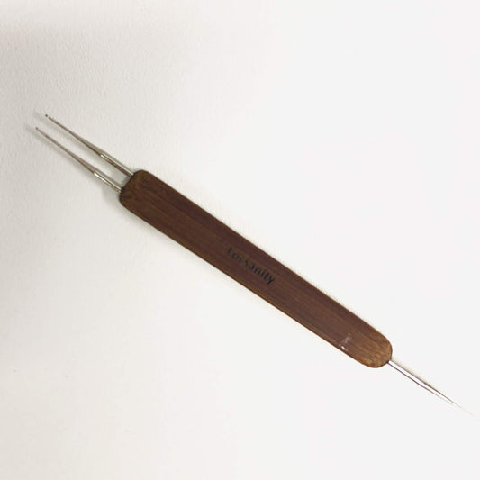 Locsanity Dreadlocks Tool Dual Double Headed Crochet Needle Bamboo Handle Dreadlocks - Single and Double Needle