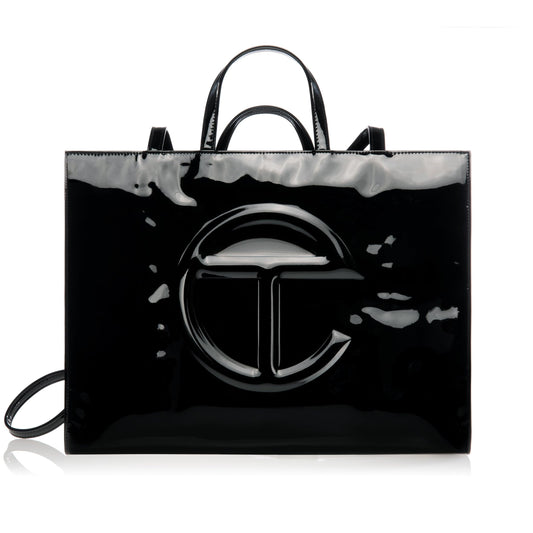 TELFAR Large Shopping Bag - Black Patent