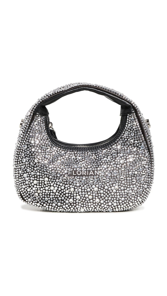 Florian London Women's Embellished Top Handle Bag, Black, One Size