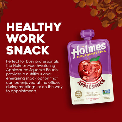 Applesauce Squeeze Pouch, Organic Cinnamon Applesauce Pouches with Real Chunks of Fruit, No Artificial Flavors Fruit Snack (Apple Pie Cinnamon, 12 Pack of 3.2 oz)