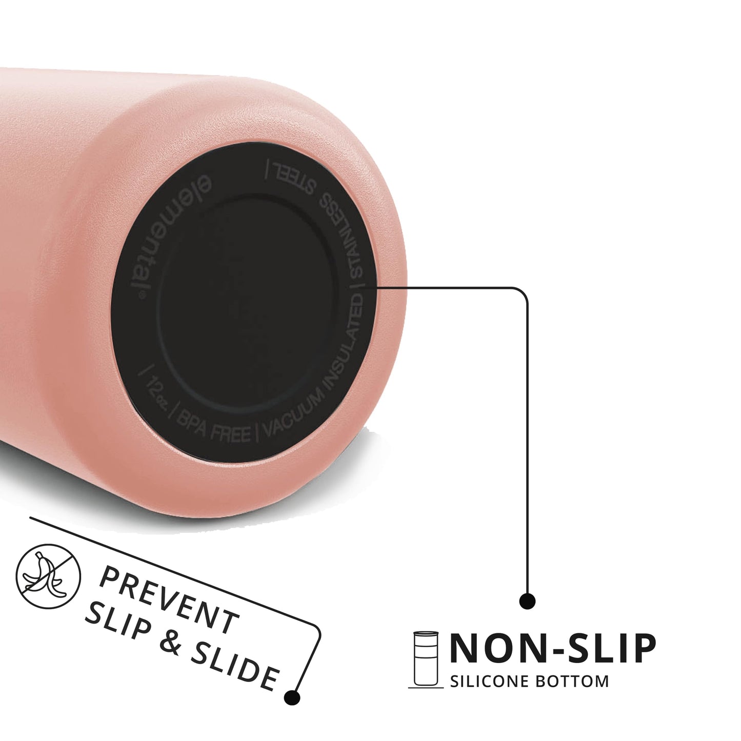 Elemental Artisan Insulated Tumbler, Triple Wall Coffee Travel Tumbler, Reusable Stainless Steel Coffee Tumbler with Ceramic Lid, Thermal Coffee Cup for Hot (6 Hrs) & Cold (18 Hrs), 16oz - Gloss Rose