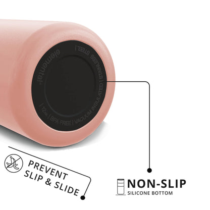 Elemental Artisan Insulated Tumbler, Triple Wall Coffee Travel Tumbler, Reusable Stainless Steel Coffee Tumbler with Ceramic Lid, Thermal Coffee Cup for Hot (6 Hrs) & Cold (18 Hrs), 16oz - Gloss Rose