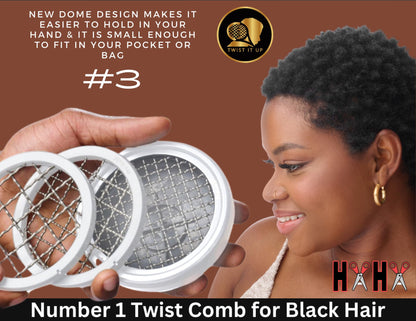 HaHa Davis Twist It Up Comb - Special Edition, V5 Modular Dome Comb for Black Men's Curls - Alternative to Hair Sponges and Tennis Racket Twist Combs