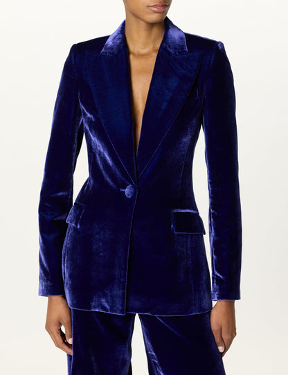 Sergio Hudson, Single Breast Jacket, 10, Sapphire