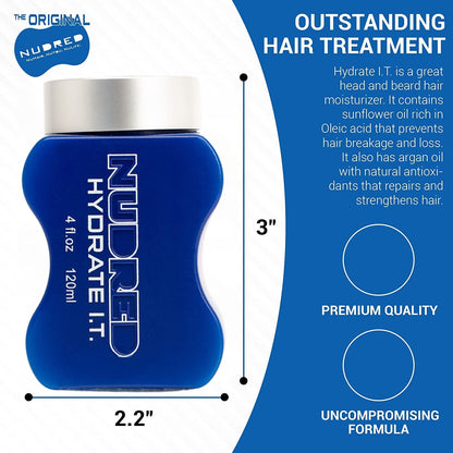 NuDred Hydrate I.T. FormulaHair Moisturizer for Black Men & Women, Twist and Curl Defining Cream for Curls, Coils & Twists, 4 Oz Bottle