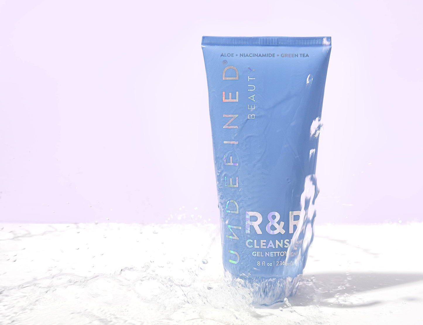 Undefined Beauty R&R Cleanser 8oz, Brightening & Balancing Gel Cleanser Infused with Niacinamide, Centella, Green Tea, Tremella Mushroom