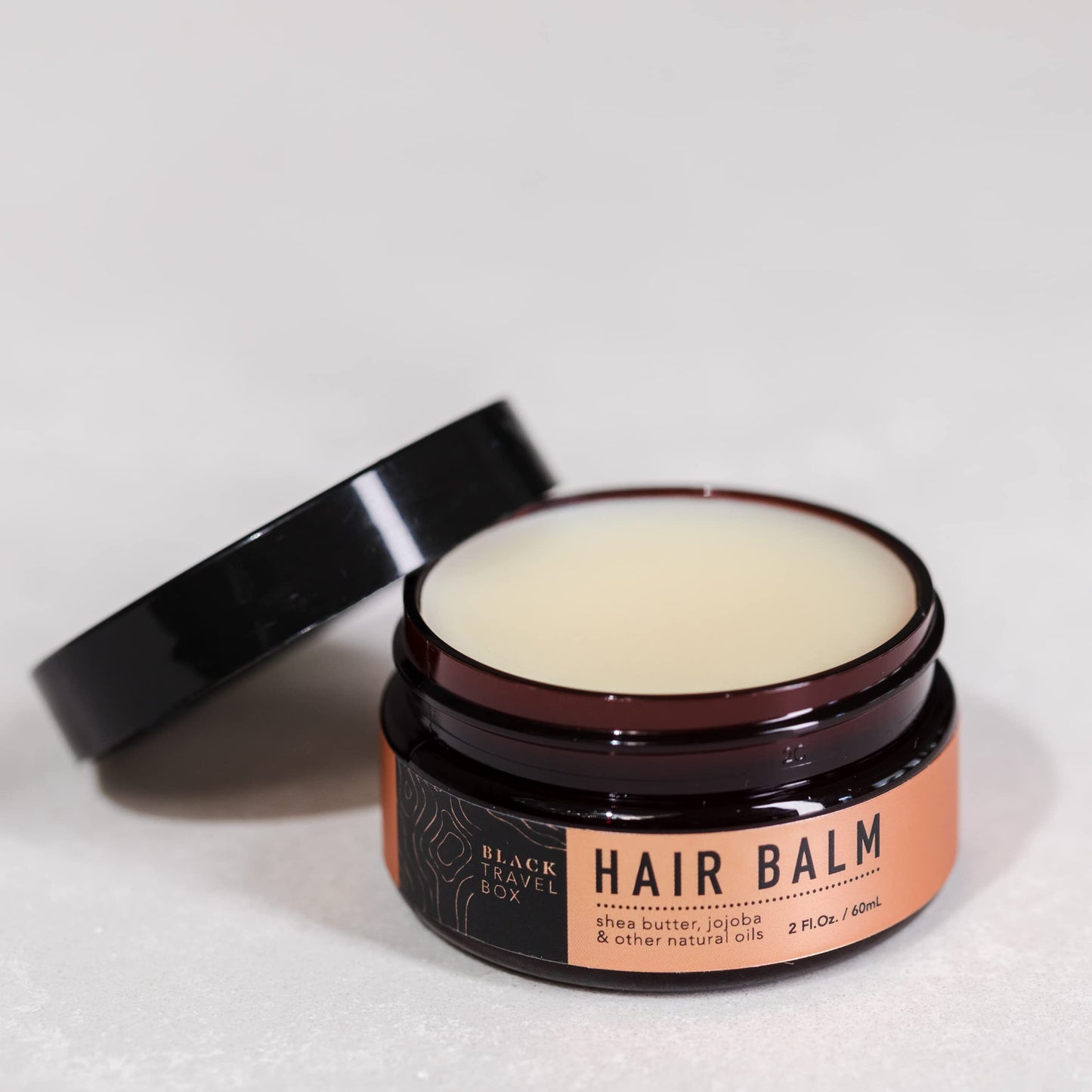 BlackTravelBox Hair Balm With Jojoba, Argan & Coconut Oils To Seals, Nourishes & Adds Shine for Frizz Control, Scalp Itch Relief, & Wash 'n Go Styling, TSA Friendly - 2.0 Oz