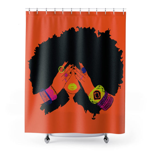 Pardon My Fro Shower Curtain - 100% Polyester Fabric Shower Curtains with Print - Hotel & Home One Piece Hookless Shower Curtains w/ 12 Grommets, Chic Style Bathroom Curtain (71"×71")