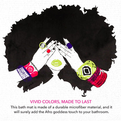 Pardon My Fro Shanell Bathroom Mat - Cushioned Soft Absorbent Bath Rugs with Printed Design - Washable Shower Mat Non Slip - Stylish Microfiber Bath Mat (White Bath Mat 30" X 20")