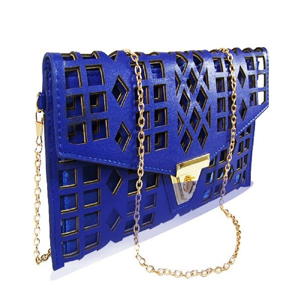2Chique Boutique Women's Cut-Out Cobalt Clutch