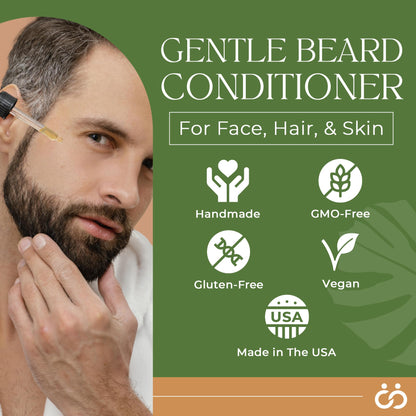 Happy Wife Beard Oil, Minty Tingle Beard Oil for Men, Beard Softener w/Sandalwood, Argan, Jojoba, Mint, Tea Tree Oil, Cucumber & Claryl Sage, Beard Care for Moisturized Skin, 1 oz - Conditioner