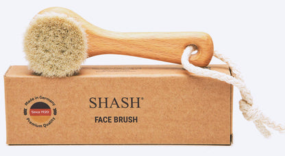 Since 1869 Hand Made in Germany - Sustainable Exfoliating Face Brush, Scrub Cleansing Brush, Exfoliates Skin to Help Reduce Flaking, Fine Lines, Supports Glowing Complexion (Medium Horse Hair Bristle)