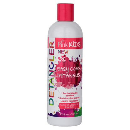 Luster's Pink Kids Easy Comb Detangler, 12 Ounce Made with Castor Oil, Coconut Oil and Shea Butter.