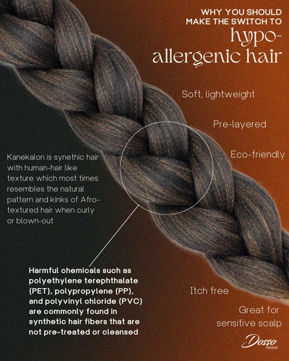 Dosso Beauty Single Pack Hypoallergenic Pre-Stretched Braiding Hair (28", 30), Itch-Free, Fast Drying, Light-weight, Hot Water Set, Soft Texture, Straight