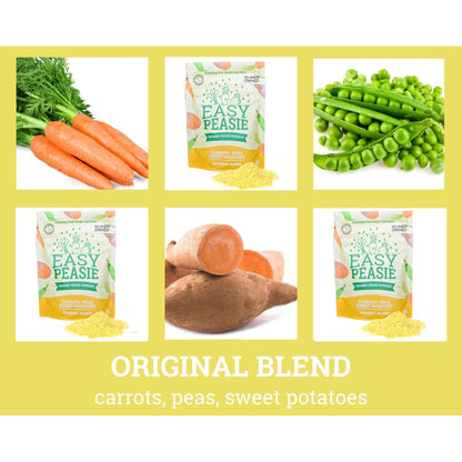 Easy Peasie Organic Veggie Powder Blends for Kids and Picky Eaters | Hidden Vegetable Powder Additive for Meals and Smoothies (3-Pack Pouches: Green, Red, and Original - each 2 oz)