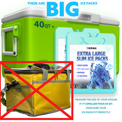 (Set of 6) XL Slim + Lunch Box Ice Packs - XL Slim, Turquoise Ice Packs & Small, Blue, Lunch Box Ice Packs - Refreezable & Reusable - Perfect for The Beach, Camping Trips, and Sports Events