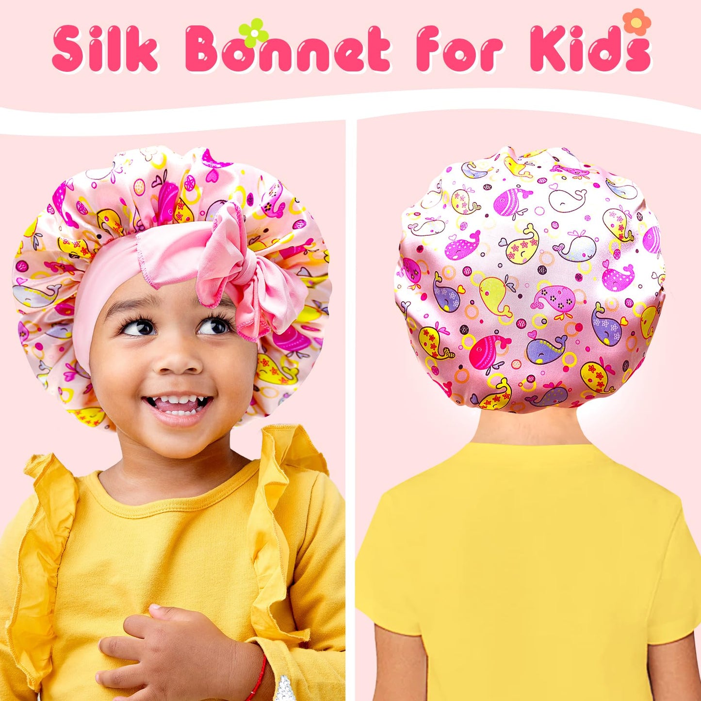 BONNET QUEEN Silk Bonnet for Sleeping Women Satin Bonnet Hair Bonnet Night Sleep Cap Scarf Wrap for Curly Hair with Tie Band