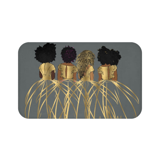 Pardon My Fro Royal Bathroom Mat - Cushioned Soft Absorbent Bath Rugs with Printed Design - Washable Shower Mat Non Slip - Stylish Microfiber Bath Mat - Royal Grey Bath Mat 30" X 20"