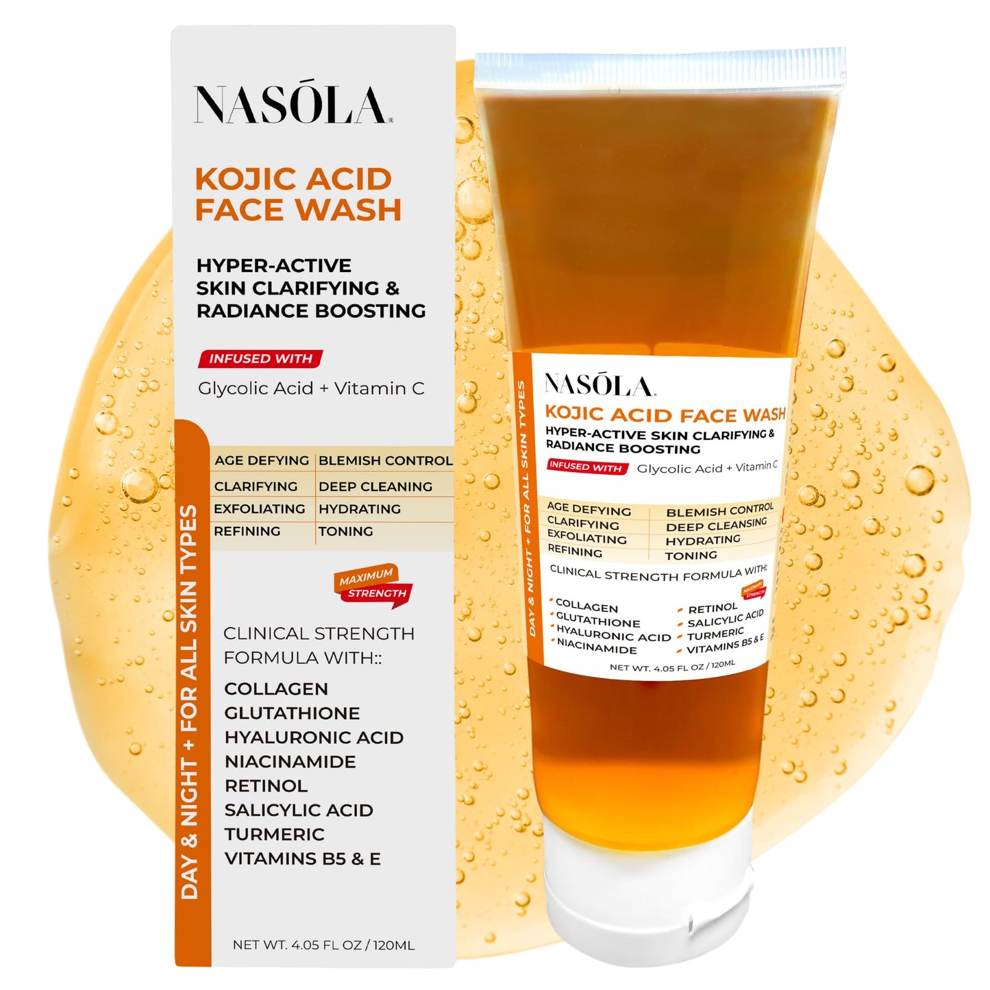 Nasola Kojic Acid Face Wash Clarifying Cleanser Soap