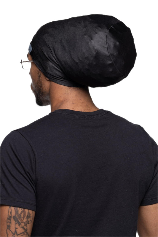 Fairy Black Mother Dreadlocks Satin Locs Bonnet Cap for Men and Women(Black, Medium)