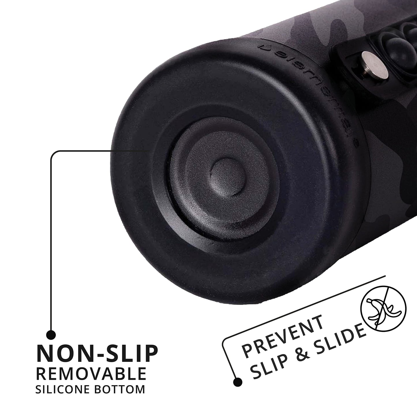 Elemental Iconic Kids Water Bottle with Straw Lid & Stress Relief Pop It Handle, Leak-Proof When Closed, Triple Insulated Kids Stainless Steel Water Bottle For Girls and Boys, 14oz - Black Camo