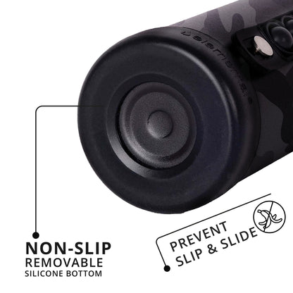 Elemental Iconic Kids Water Bottle with Straw Lid & Stress Relief Pop It Handle, Leak-Proof When Closed, Triple Insulated Kids Stainless Steel Water Bottle For Girls and Boys, 14oz - Black Camo