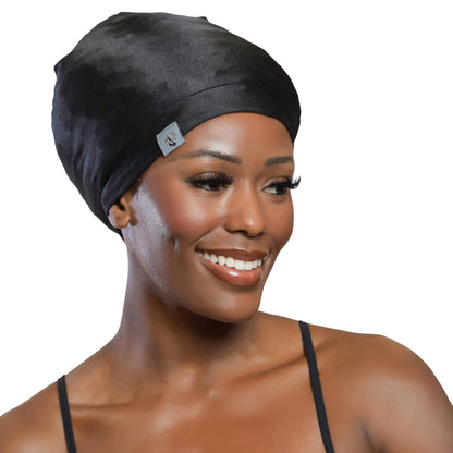 Fairy Black Mother Universal Satin Bonnet All Hair Styles and Locs (Black, Small)