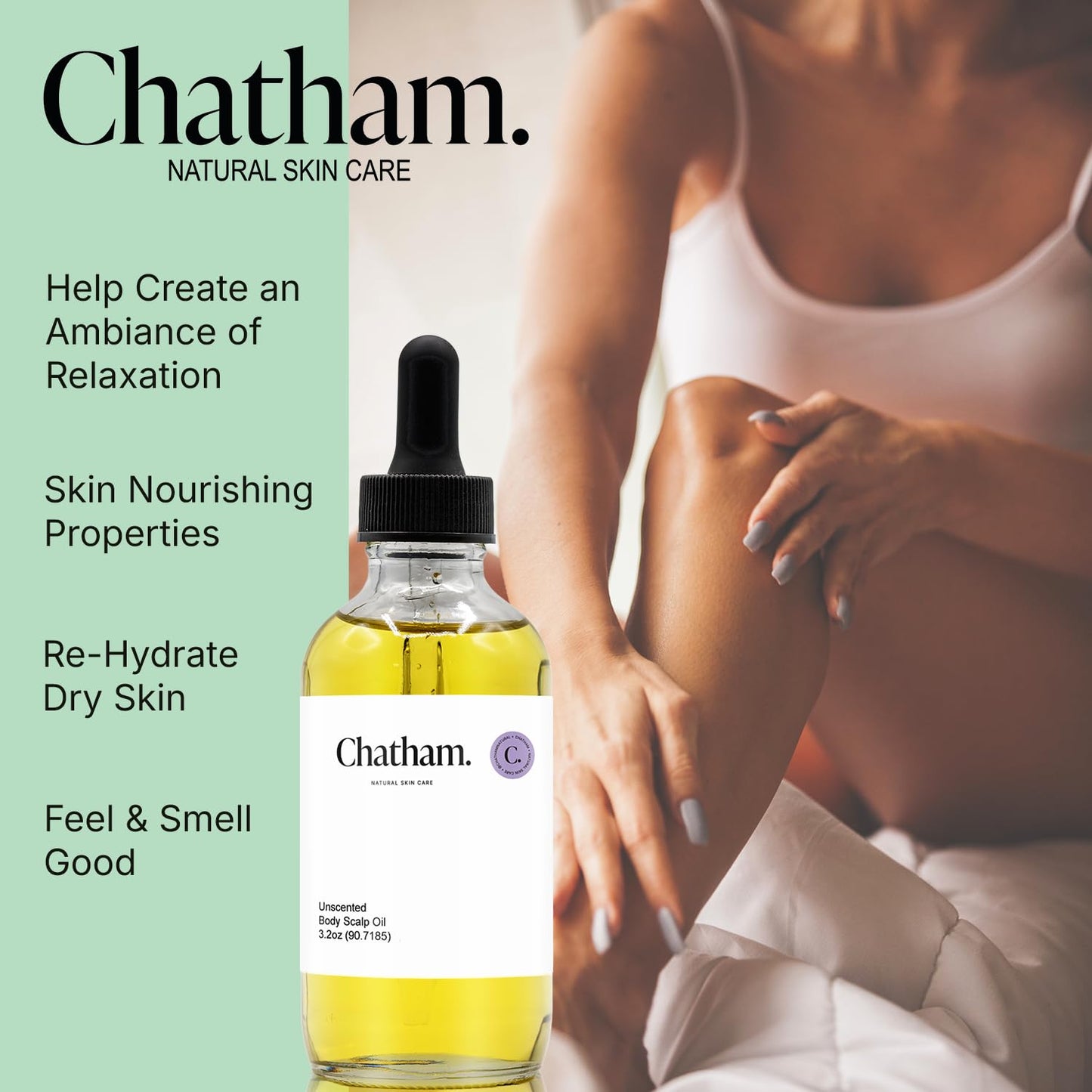 Chatham Natural Skin Care Scalp and Body Oil (Unscented) 3.2oz