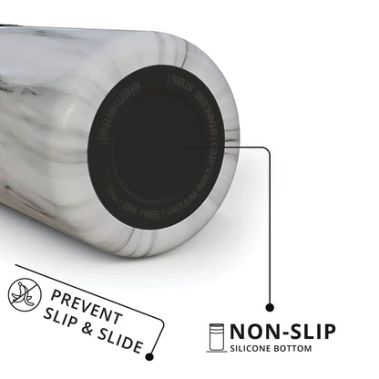 Elemental Artisan Insulated Tumbler, Triple Wall Coffee Travel Mug, Reusable Stainless Steel Coffee Tumbler with Ceramic Lid, Thermal Coffee Cups for Hot (6 Hrs) & Cold (18 Hrs), 12oz - White Marble