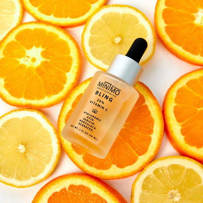 Minimo Skin Essentials Bling Vitamin C face Serum | Anti Aging and Skin Brightening Serum | Facial Serum for Brightness and Moisturizing | Vitamin C Serum for face With 20% (1 oz) Travel Size