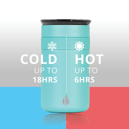 Elemental Artisan Insulated Tumbler, Triple Wall Coffee Travel Mug, Reusable Stainless Steel Coffee Tumbler with Ceramic Lid, Thermal Coffee Cups for Hot (6 Hrs) & Cold (18 Hrs), 12oz - Robin's Egg