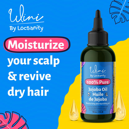 Locsanity Wini Pure 100% Cold Pressed Jojoba Oil for Hair and Body, 4 fl oz