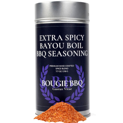 Extra Spicy Bayou Boil BBQ Seasoning | Gourmet Seasoning, Artisanal Spice Blend | All Natural, Non GMO | Hand Crafted in Small Batches in USA | No MSG or Artificial Ingredients | GLP-1 Friendly | Sustainably Sourced, Ultra Premium Seasoning | Bougie BBQ |