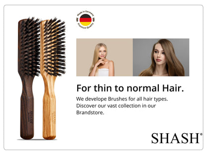 Since 1869 Hand Made in Germany - 100% Boar Bristle Hair Brush, Suitable For Thin To Normal Hair - Naturally Conditions Hair, Improves Texture, Exfoliates, Soothes and Stimulates the Scalp