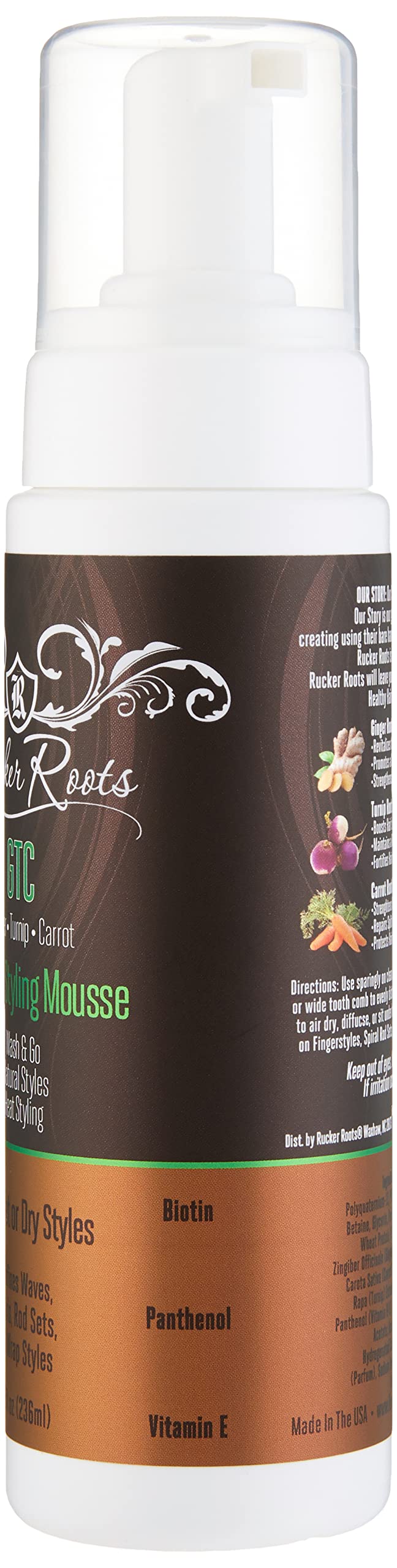 Rucker Roots Texture Styling Mousse| Wash & Go| Natural Styles| Wet or Dry Styles| Heat Styling|