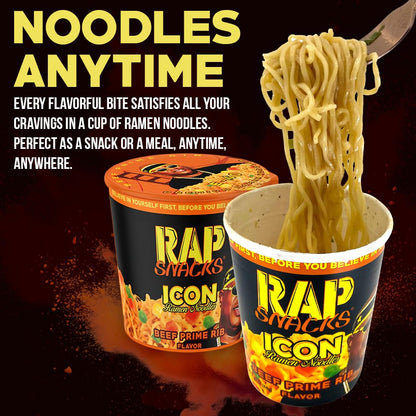 Rap Snacks Beef Prime Rib ICON Ramen Noodles E-40-Pack of 12