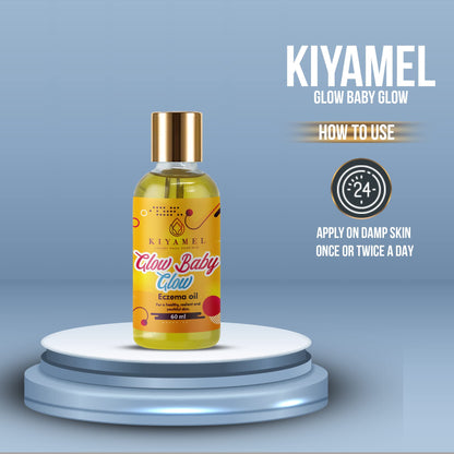 KIYAMEL | Glow Baby Glow Eczema Relief Oil - High-Performing Moisturizer for Babies with Mild to Severe Eczema, Scars, & Dark Patches left due to Eczema, Mosquito bites & Problematic Skin Conditions