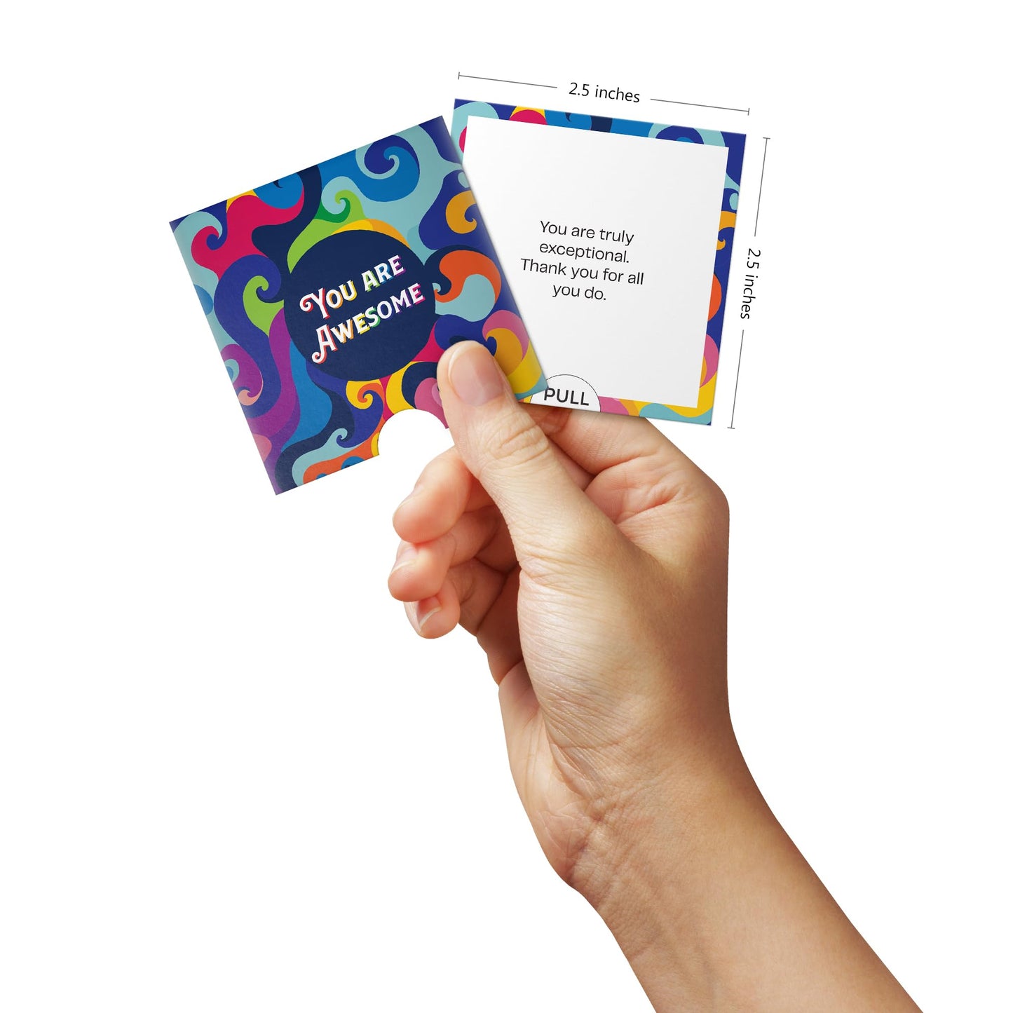 Dessie Awesome Mini Encouragement Cards - 40 Unique Cards w/Inspirational Messages, 2.5" x 2.5". Employee & Teacher Appreciation Gifts in Bulk