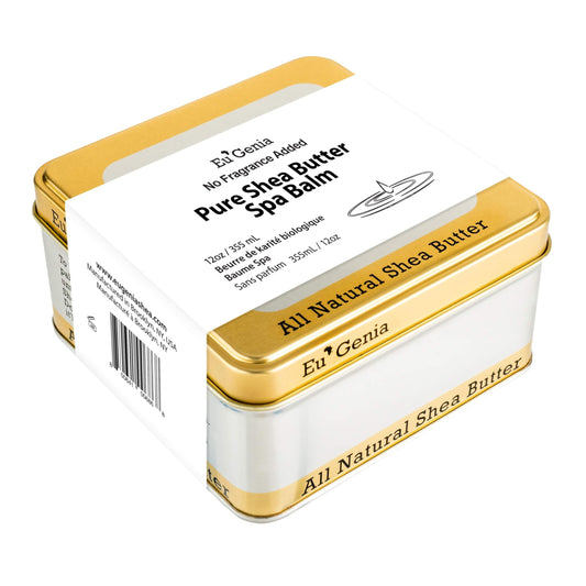 Eu'Genia Anti-Aging Shea Butter Balm: Unscented 12 oz, 100% Pure Unrefined Ghanaian Shea, Premium Face & Body Moisturizer for All Skin and Hair Types