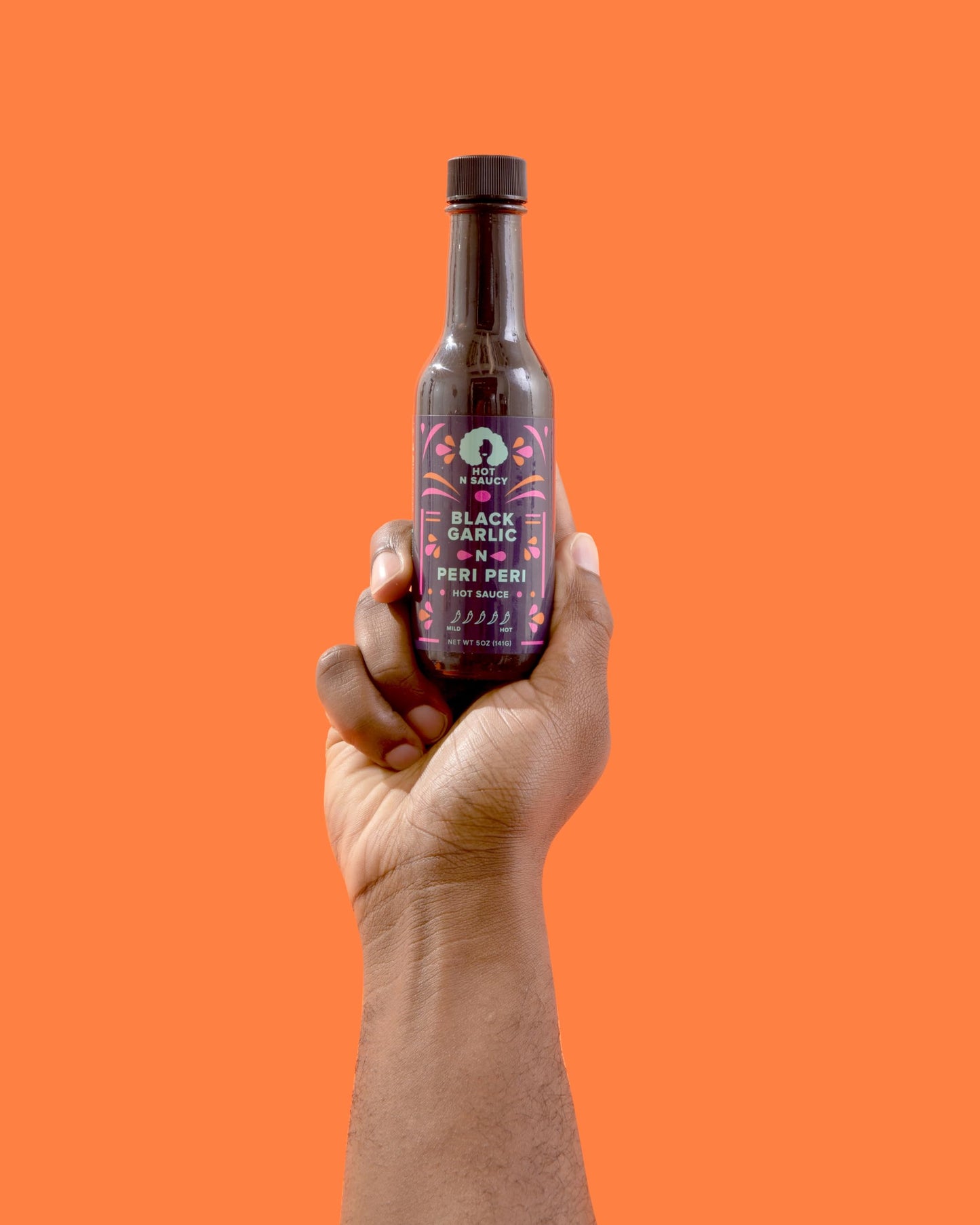 Hot N Saucy | Black Garlic N Peri Peri Hot Sauce, 5 fl oz