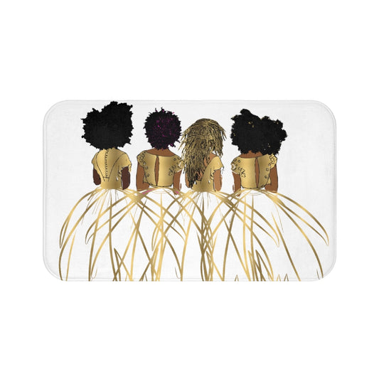 Pardon My Fro Royal Bathroom Mat - Cushioned Soft Absorbent Bath Rugs with Printed Design - Washable Shower Mat Non Slip - Stylish Microfiber Bath Mat - Royal White Bath Mat 30" X 20"