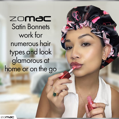 Zomac Satin Bonnet Bundle with Ambi Oily and Combination Skin Products, Includes Ambi Black Soap Cleansing Bar, Ambi Gentle Exfoliating Wash, and Ambi Black Soap Facial Cleanser