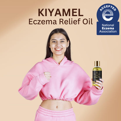 KIYAMEL | Moisturizing Eczema Relief Essential Oil with Hemp Seed for Dry, Itchy Skin - Soothing Moisturizer with Vitamin E and Chamomile - Revitalizing Hydration for Adults and Kids