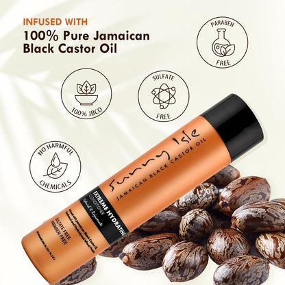 Sunny Isle Jamaican Black Castor Oil Extreme Hydrating & Detangling Shampoo & Conditioner 10.1oz Bundle | Hair Growth | Paraben & Sulfate Free | Color-safe | Detangling & Volumizing